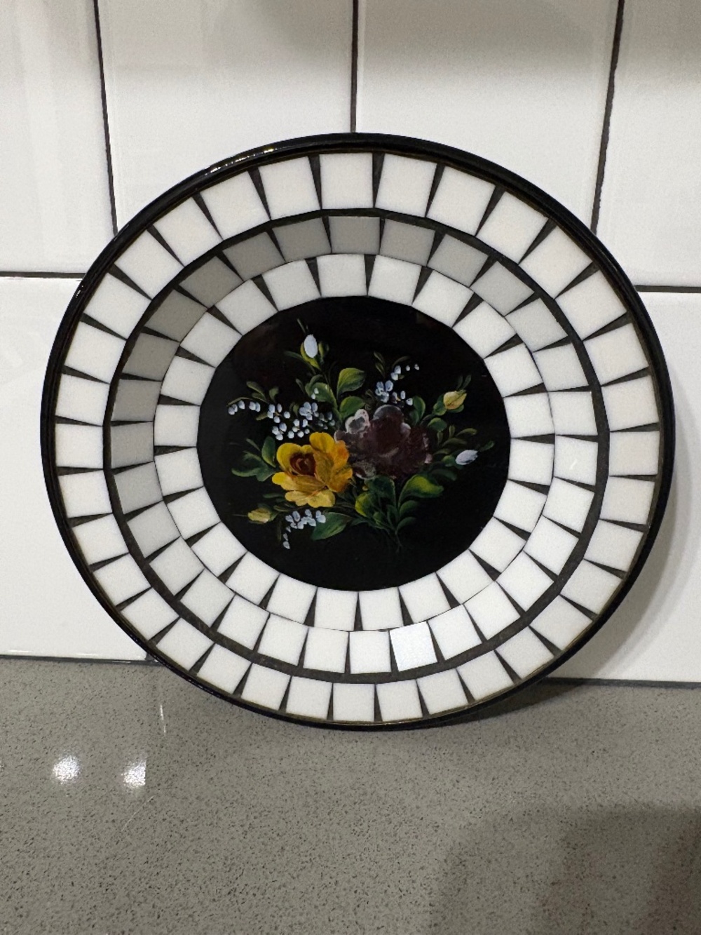 Vintage mosaic dish - possibly BR Keramiks - Denmark